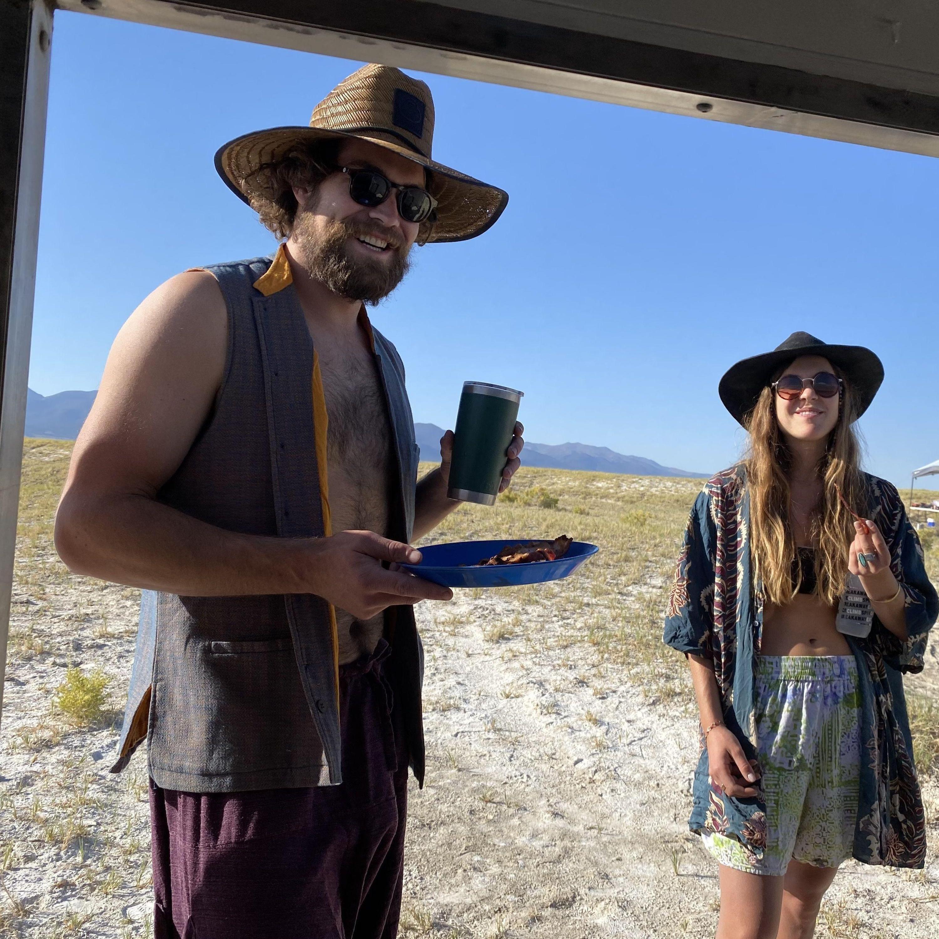 This was taken just as feelings were starting to brew! We were at Desert Prom, delivering bacon to our friends Parm & Meg when they were owners of the trailer that we know cherish and adore!