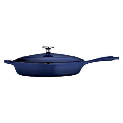 Tramontina 12" Cast Iron Skillet with Lid - Blue