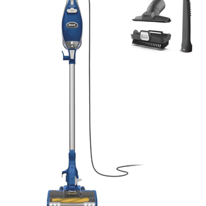 Shark HV343AMZ Rocket Corded Stick Vacuum with Self-Cleaning Brushroll, Lightweight & Maneuverable, Perfect for Pet Hair Pickup, Converts to a Hand Vacuum, Crevice Upholstery Tools, Blue/Silver