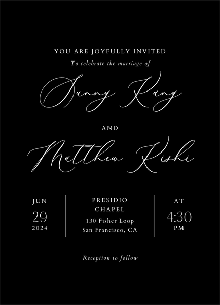 Niligan Portrait | Black | Zola Wedding Invitations