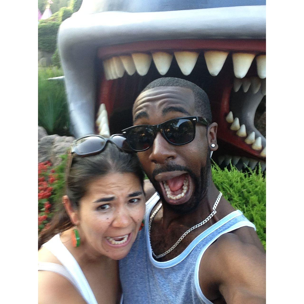 Our first trip to Disneyland together. This picture became a tradition - we always stop in front of Monstro to take this picture.