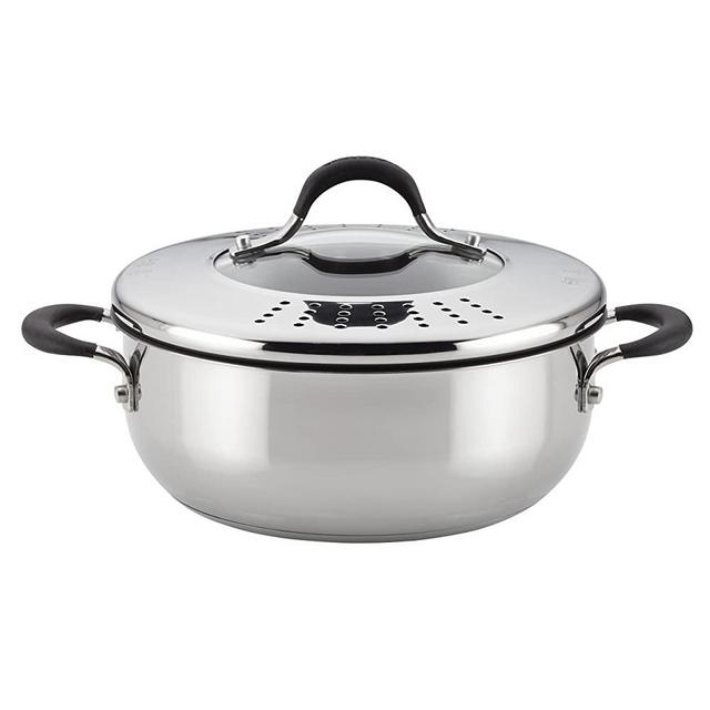 Circulon 78018 Momentum Stainless Steel Nonstick Dish/Casserole Pan with Lid, 4 Quart, Silver