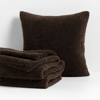 Faux Shearling Throw Pillow Cover