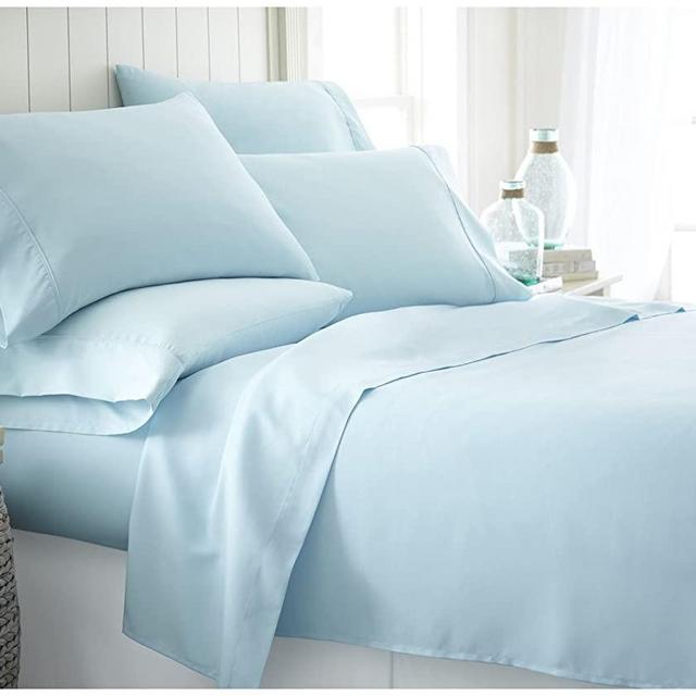ienjoy Home 6 Piece Bed Sheet Set, Queen, Aqua