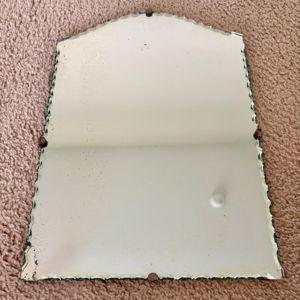 Vintage Small Frameless Scalloped Edge Wall Mirror