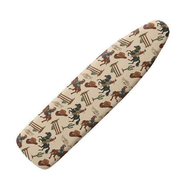 Tongluoye Western Cowboy Horse Ironing Board Cover and Pad Standard Size Iron Board Dustproof Covers Ironing Pad Sleeve Table Top Iron Board Cover with Elastic Edge Home Decor for Women Men