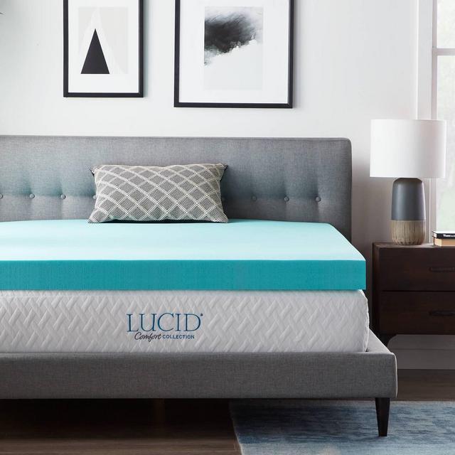 Queen Comfort Collection 4" SureCool Gel Infused Memory Foam Mattress Topper - Lucid