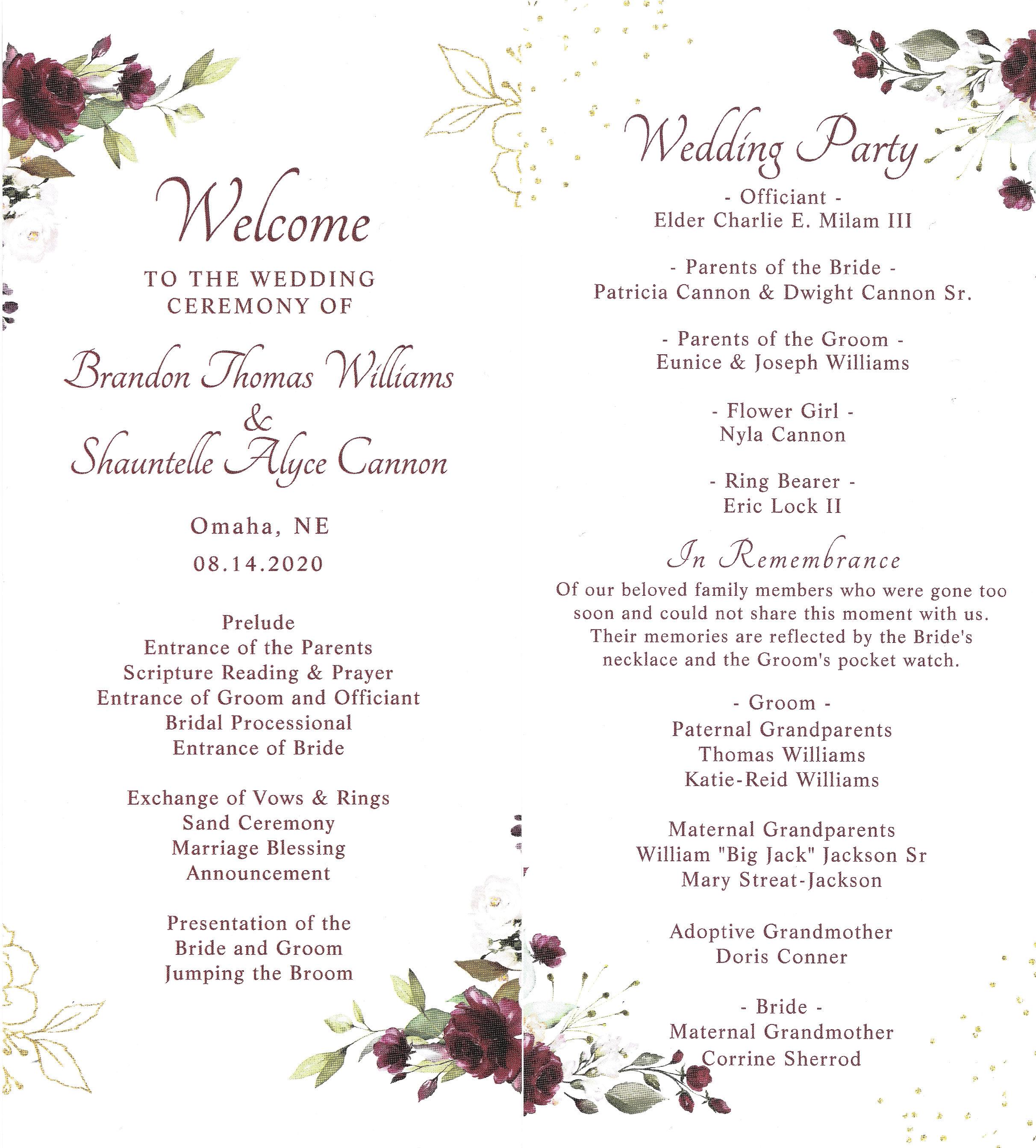 The Wedding Website of Shauntelle Alyce Cannon and Brandon Thomas Williams