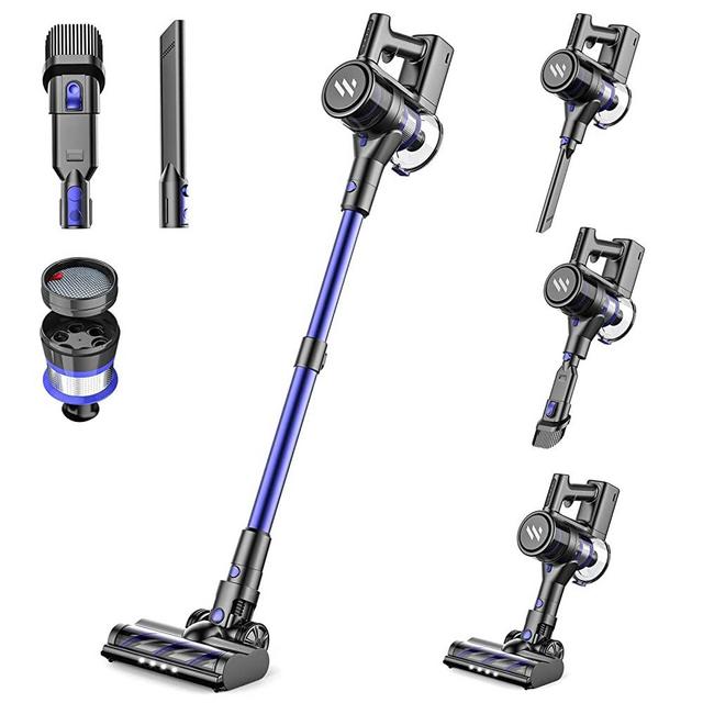Cordless Vacuum Cleaner, Cordless Vacuum with 23Kpa Super Suction, 80000 RPM High-Speed Brushless Motor, Up to 35 Mins Runtime Lightweight Handheld Vacuum Cleaner for Hardwood Floor Carpet (blue)