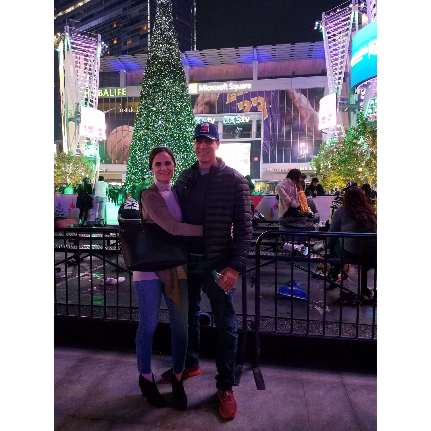 Staples Center at holiday time