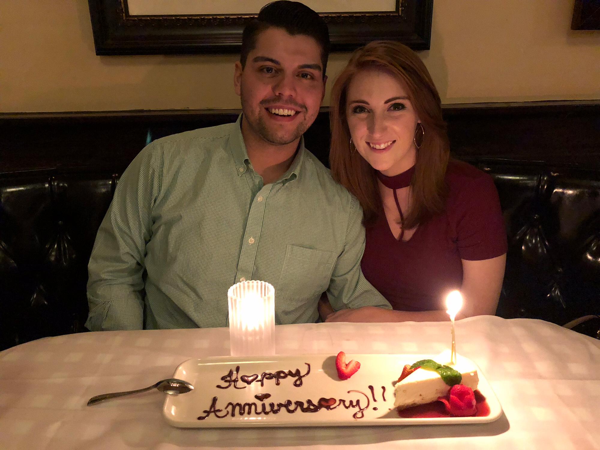 Our one year anniversary! Fun fact: Dale did NOT propose this night