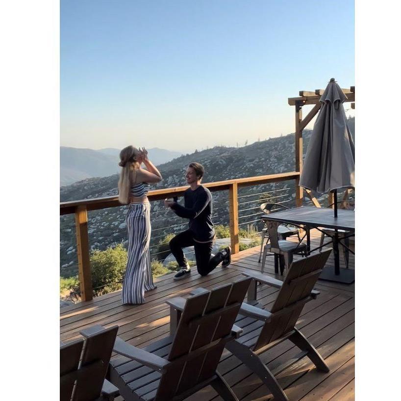 Grant proposing to Mariah in Idyllwild while celebrating their 7th Anniversary