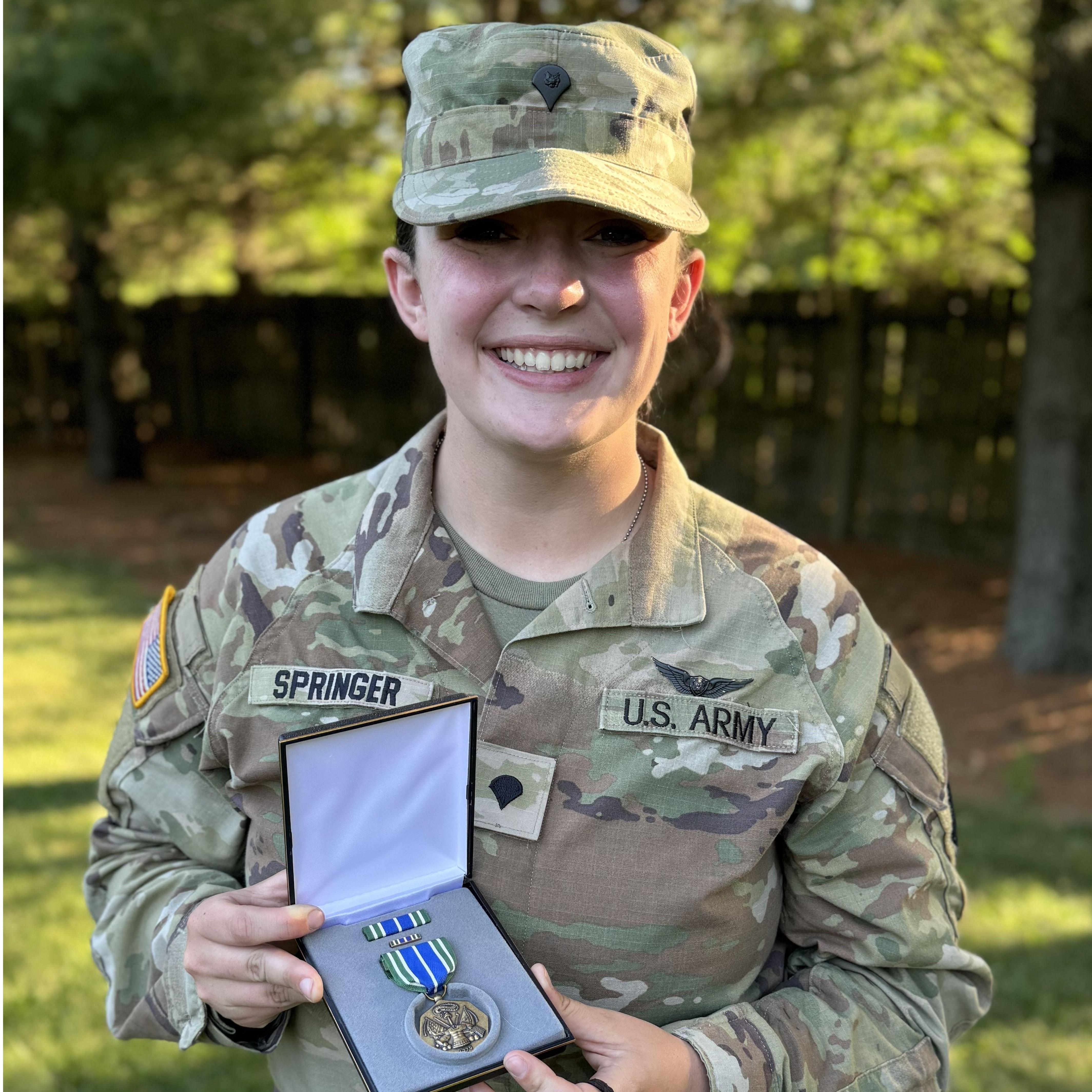 Emma’s second Army Commendation Medal.