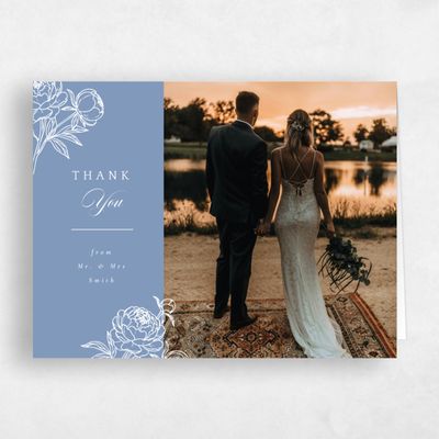 Denim Blue Wedding Thank You - Peonia Photo