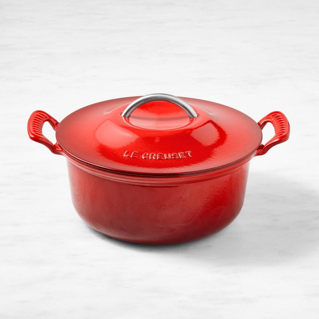 Le Creuset Modern Heritage Enameled Cast Iron Round Dutch Oven, 5-Qt., Cerise Red