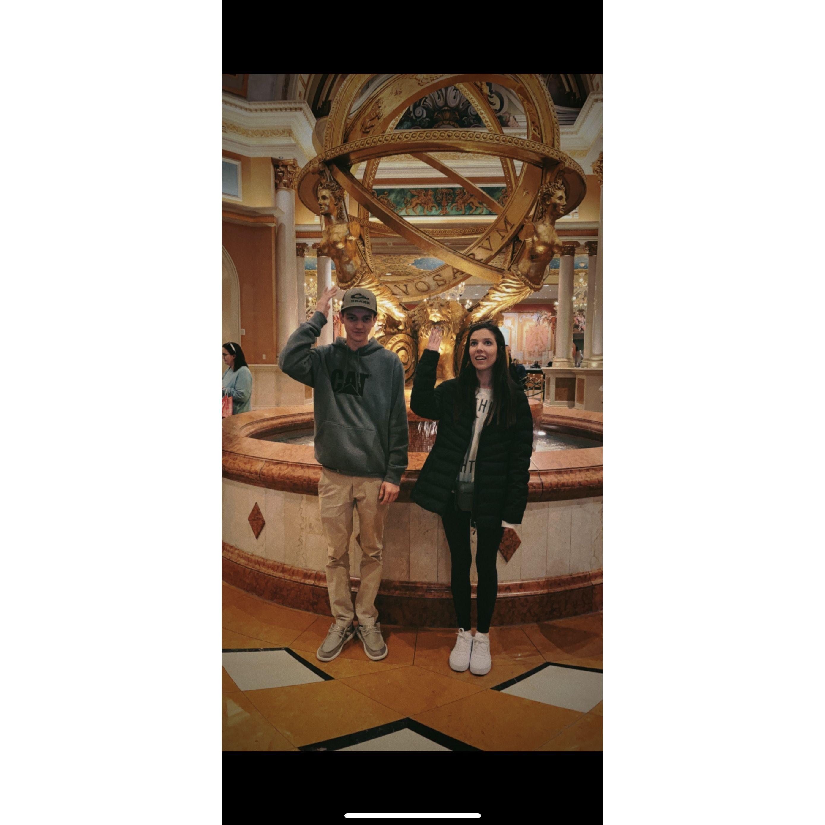 Throwing wishes in the well in VEGAS BABY!