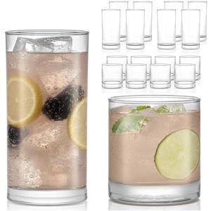 Libbey Province Tumbler and Rocks Glass Set, Elegant Drinkware Glasses Set, Dishwasher Safe Drinking Glasses Set of 16