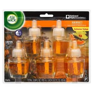 Air Wick Hawaii Exotic Papaya & Hibiscus Flower Scented Oil Refill - 5 Refills