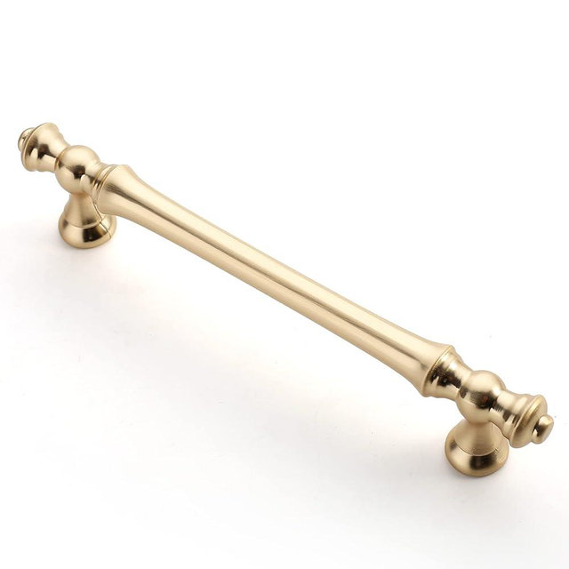 Asidrama 6 Pack 5 Inch(128mm) Brushed Brass Kitchen Cabinet Handles, Gold Cabinet Pulls Kitchen Cabinet Hardware for Cupboard Drawer Pulls