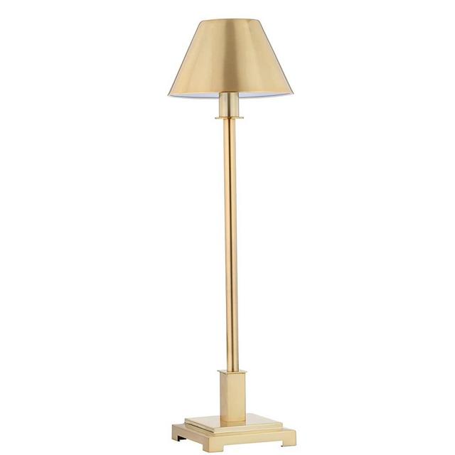 JONATHAN Y JYL6006B Roxy 26" Metal Shade LED Table Lamp Contemporary,Modern,Transitional for Bedroom, Living Room, Office, College Dorm, Coffee Table, Bookcase, BrushedBrass