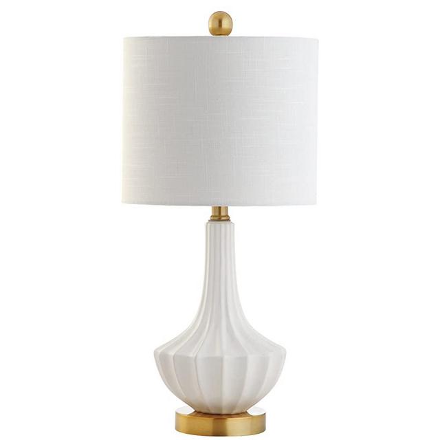 JONATHAN Y JYL1030A Parker 21.5" Ceramic Mini LED Table Lamp, Modern, Contemporary for Bedroom, Living Room, Office, White