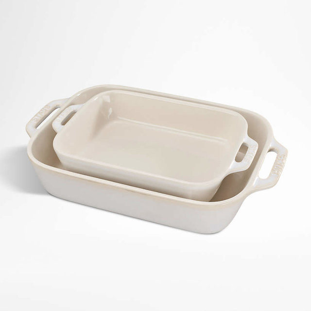 Staub ® Rustic Ivory 2-Piece Rectangular Baker Set