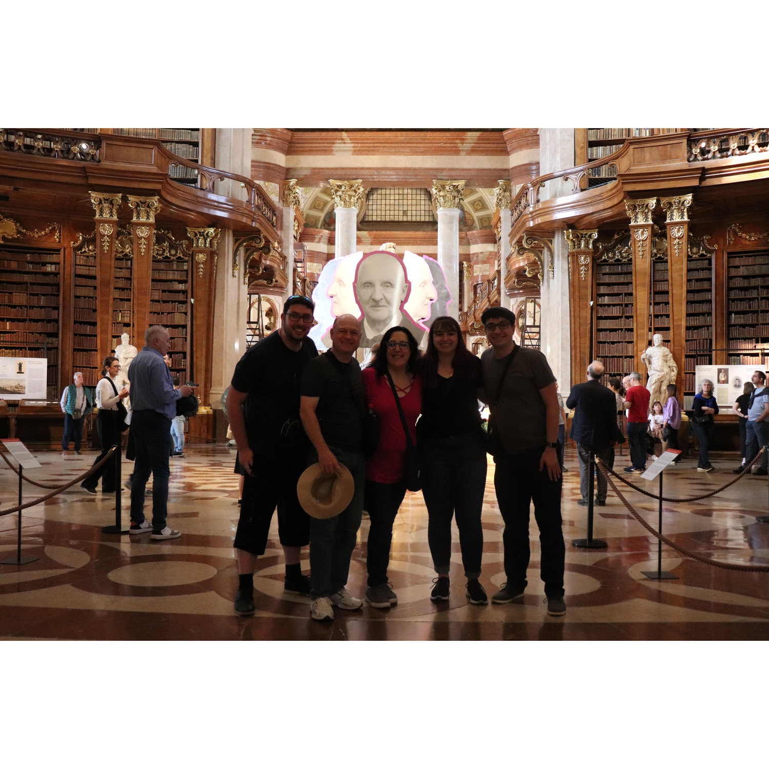 The fam inside the library!