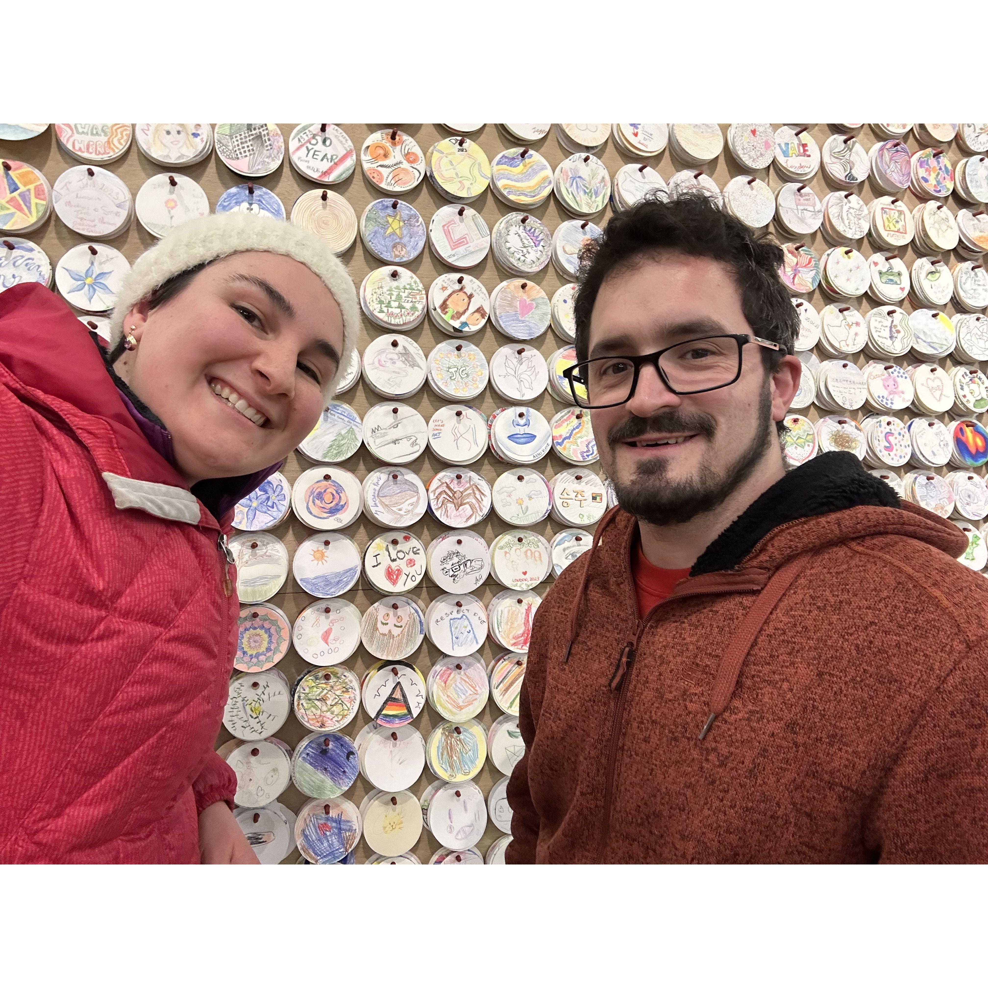 We added our own little doodle tags to the wall, meaning our art is on exhibit at the Tate modern! :D
