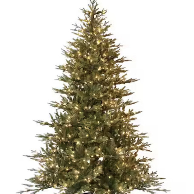 Puleo International 7.5 ft. Prelit Balsam Fir Artificial Christmas Tree with 800 UL-Listed Clear Incandescent Lights 909-BFT-75C8