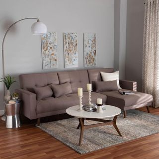 Claire Contemporary Fabric Upholstered Convertible Sleeper Sofa
