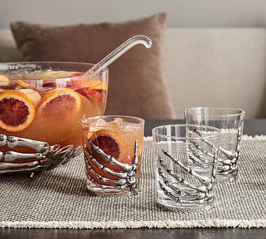 Skeleton Hand Double Old Fashioned Glass