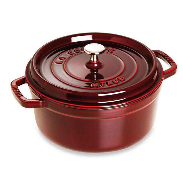 Staub 9-Quart Round Cocotte in Dark Red