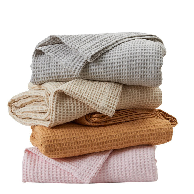 Cotton Super Soft All-Season Waffle Weave Knit Blanket - Great Bay Home