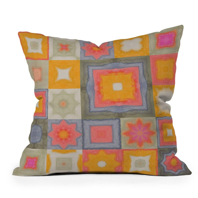 20"x20" Deny Designs Alisa Galitsyna Watercolor Tiles Square Outdoor Throw Pillow