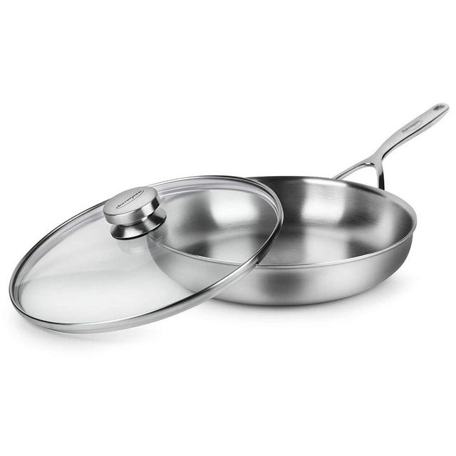 Demeyere 5-Plus 11" Fry Pan Skillet with Glass Lid - 5-Ply Stainless Steel, Made in Belgium