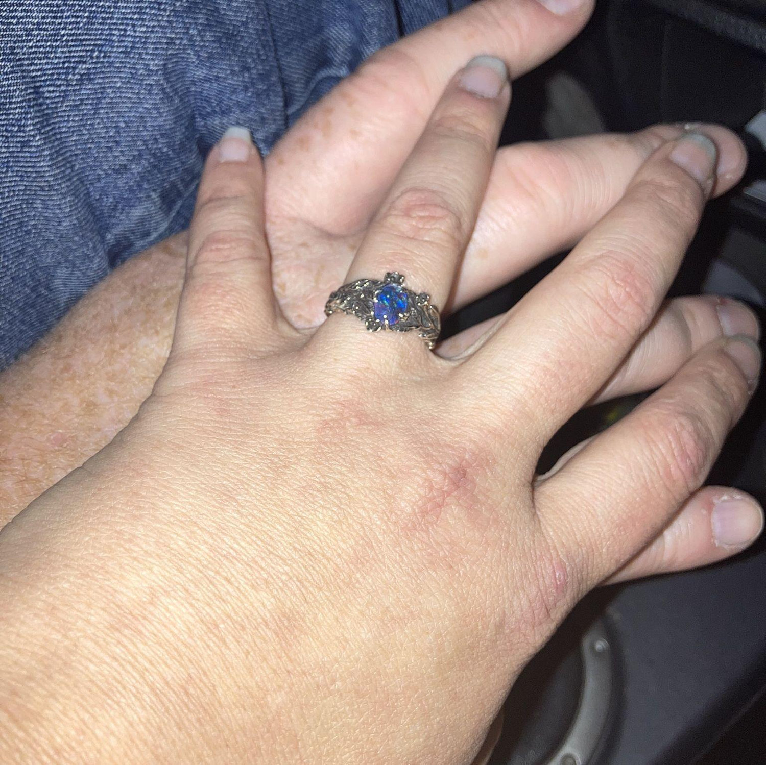 Our first ride home as an engaged couple!