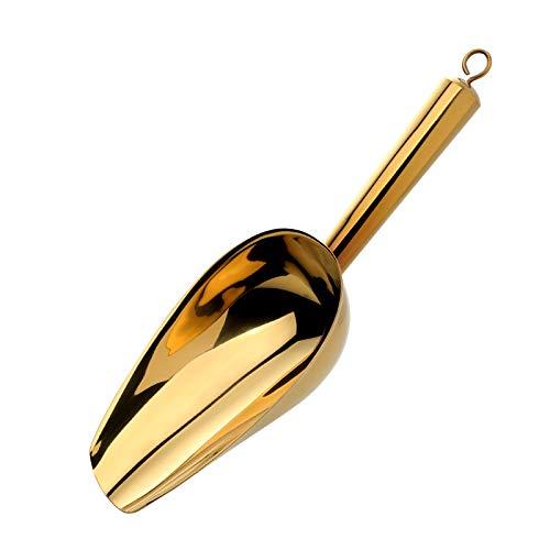 Meisha Stainless Steel Ice Scoop, Thickened Metal Food Candy Scoop for Kitchen Bar Party Wedding, Heavy Duty, Mirror Finish - Gold