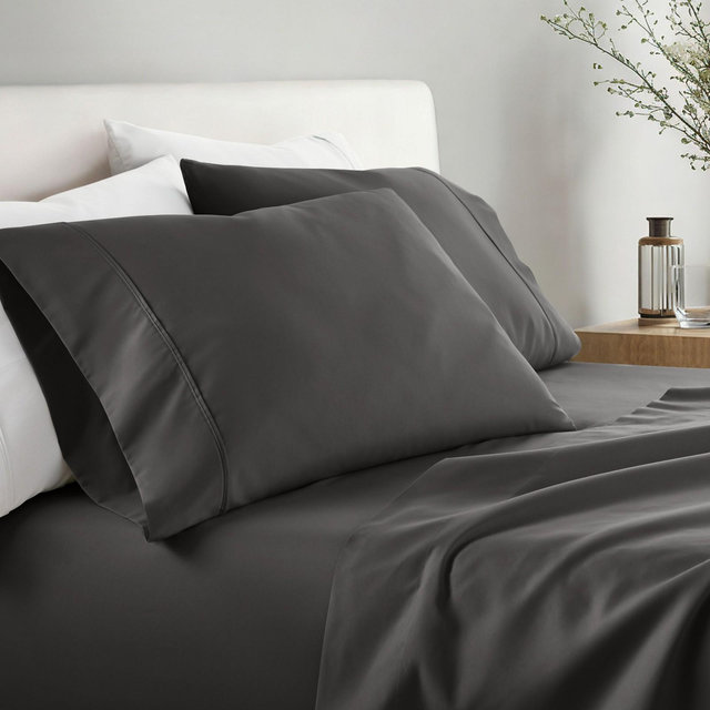 Set Of 2 Solid Pillowcases - Ultra Soft - Becky Cameron, Gray, Standard