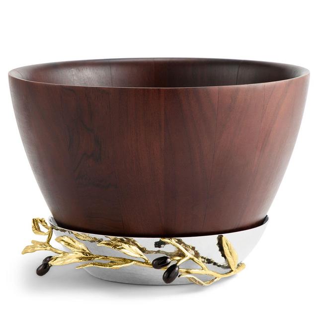 Michael Aram Olive Branch Wood Bowl