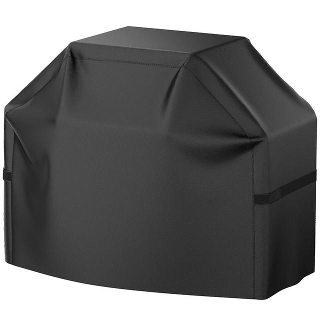 Grill Cover, BBQ Grill Cover, Waterproof, Weather Resistant, Rip-Proof, Anti-UV, Fade Resistant, with Hook-and-loop and Strap, Gas Grill Cover for Weber,Char Broil,Nexgrill Grills, etc. 55 inch, Black