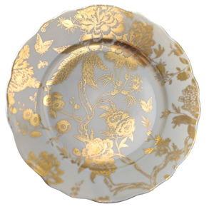 Deshoulieres Jardin Secret Grey & Gold accent plate