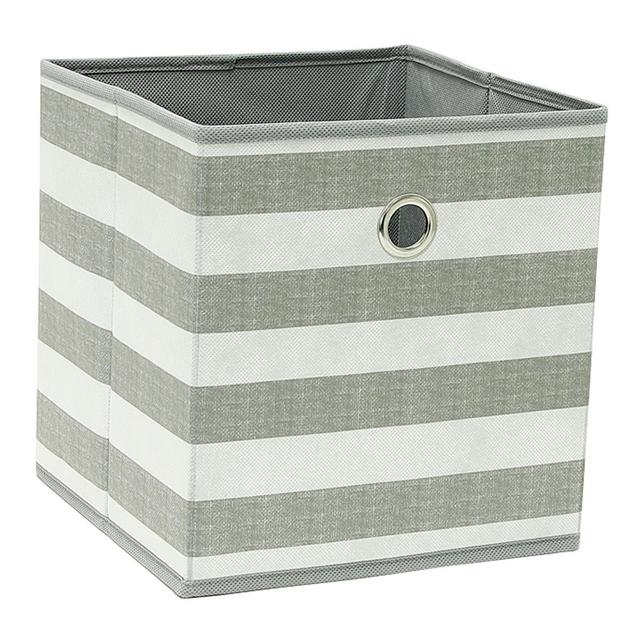 Cube Storage Bin Gray/White Stripe 11" - Room Essentials™