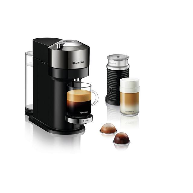Nespresso Vertuo Next Deluxe Coffee and Espresso Maker by Breville, Dark Chrome with Aeroccino Milk Frother