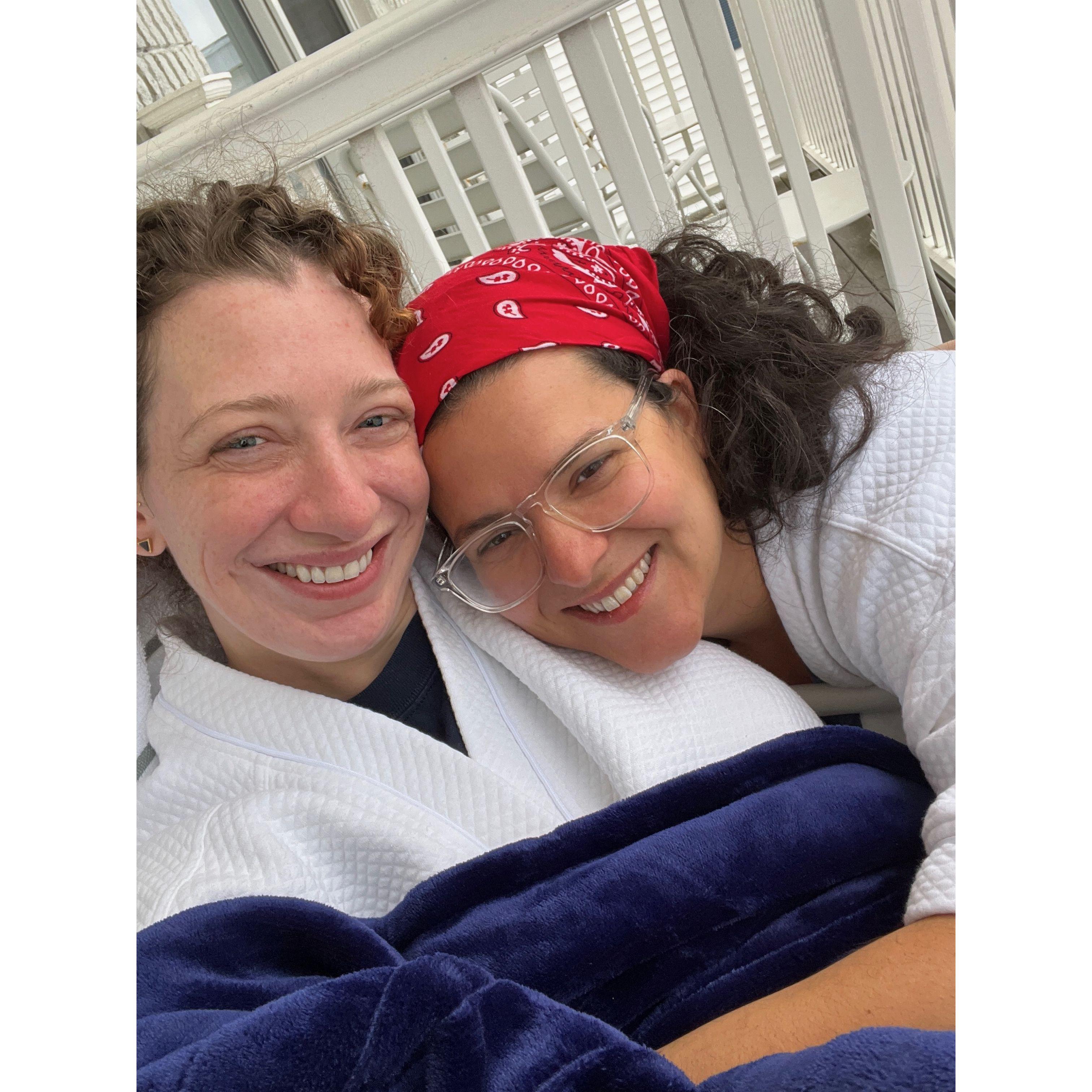 Claire said yes to being girlfriends overlooking the LI Sound