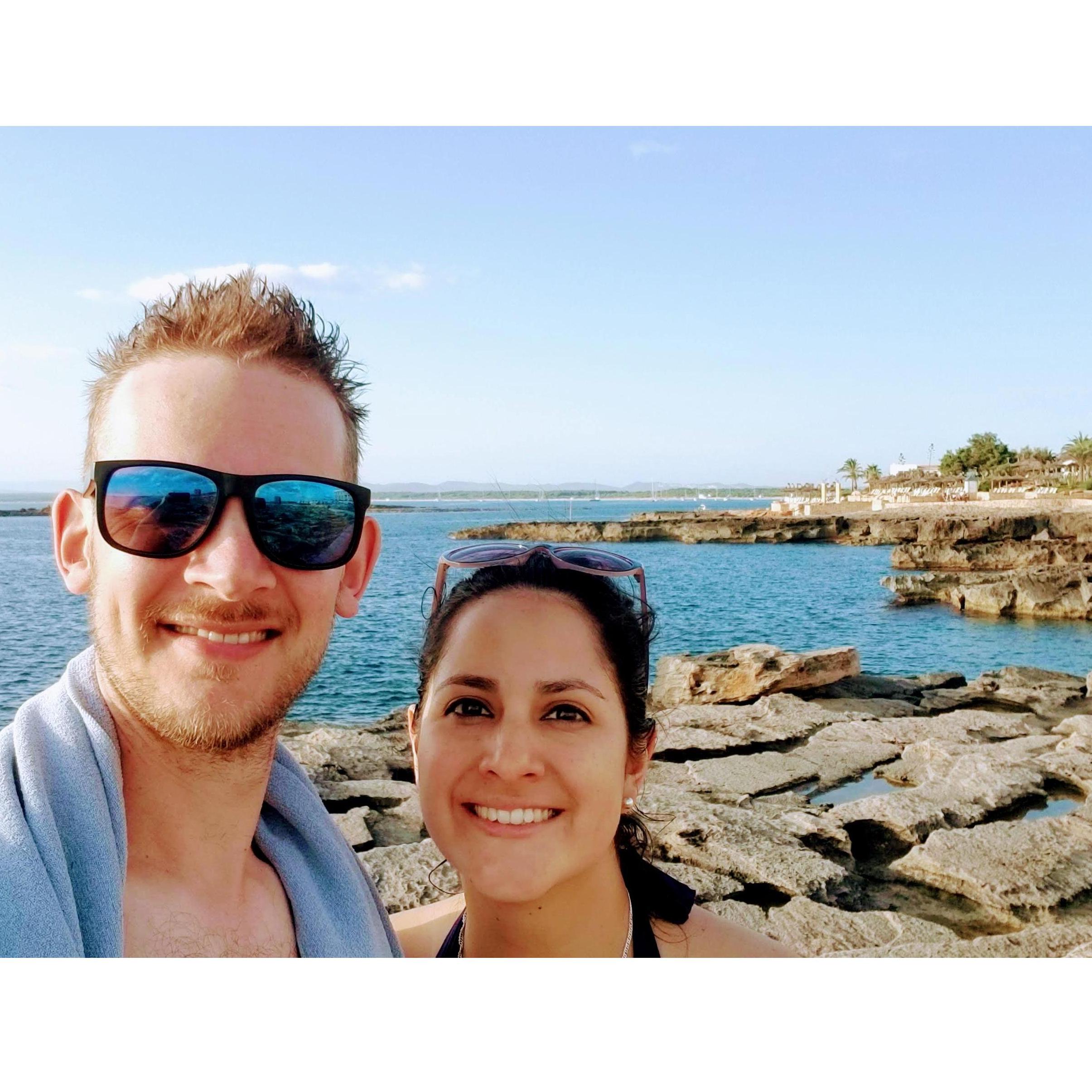 On the beach in Mallorca, Spain!