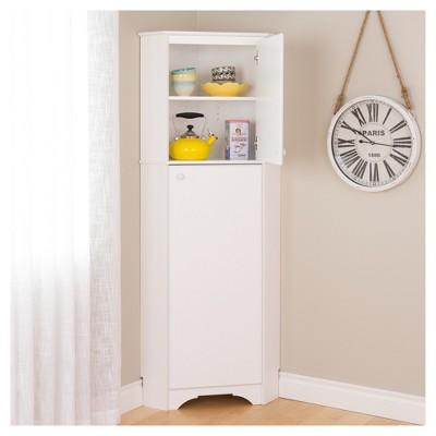 Elite Tall 2 - Door Corner Storage Cabinet - White - Prepac