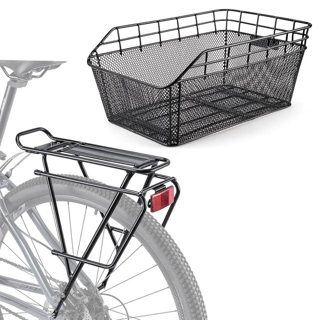 CXWXC Bike Rear Cargo Rack + Rear Bike Basket