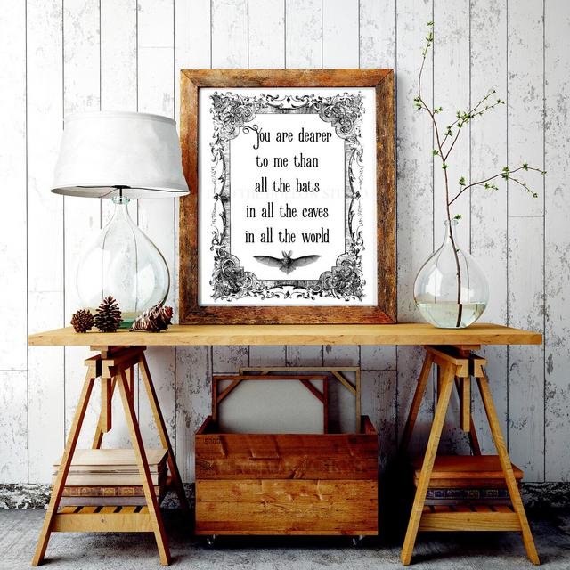You Are Dearer To Me Than All The Bats In All The Caves In All The World, Downloadable Prints | Addams Family | Goth Decor | Goth Wedding