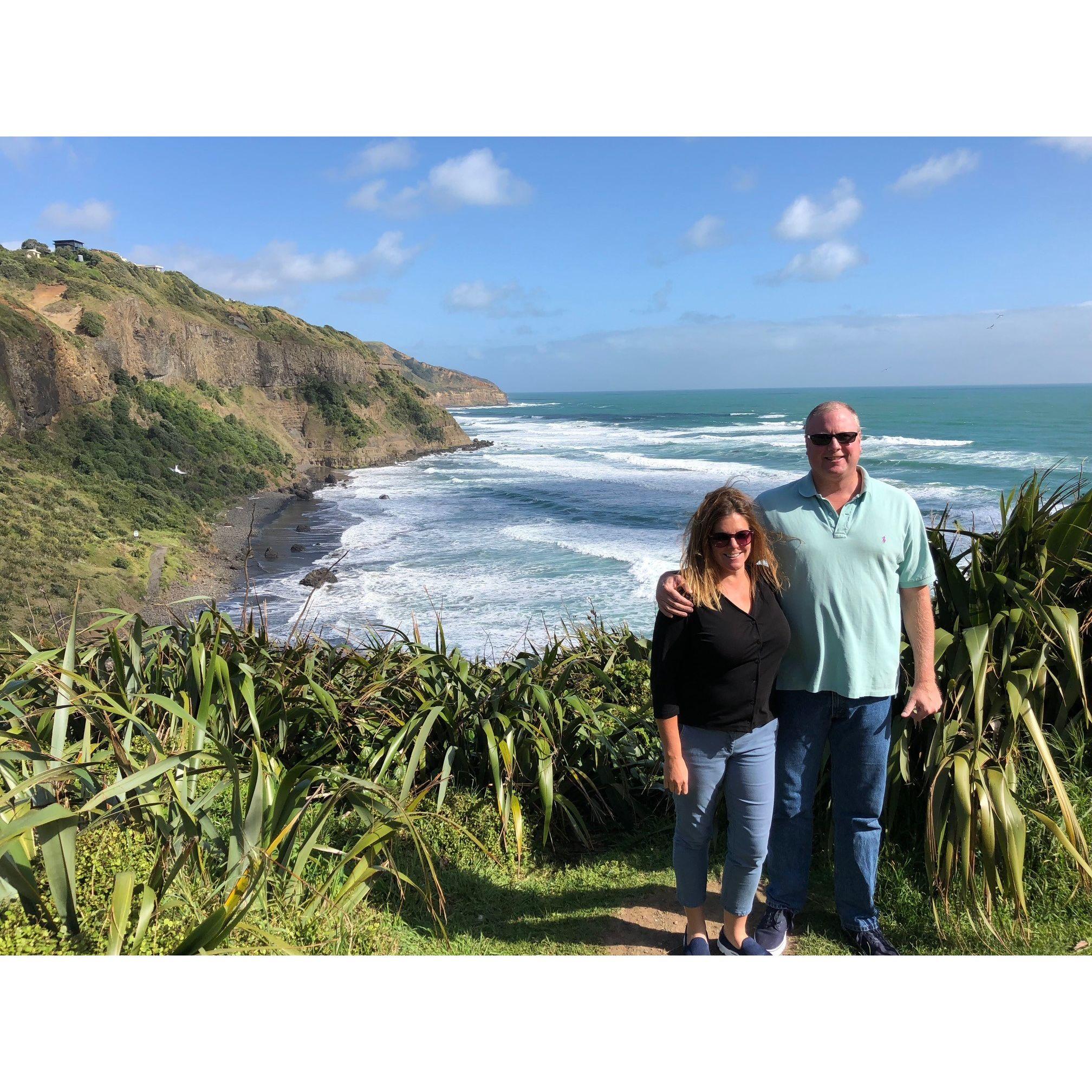 Black sand beach in New Zealand. Yep - we get around!