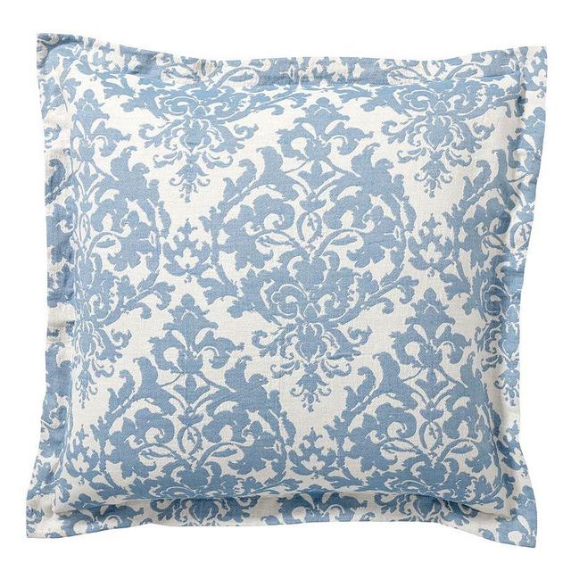 Jacquard Medallion Cotton Blend Sham, Euro, Riviera Blue